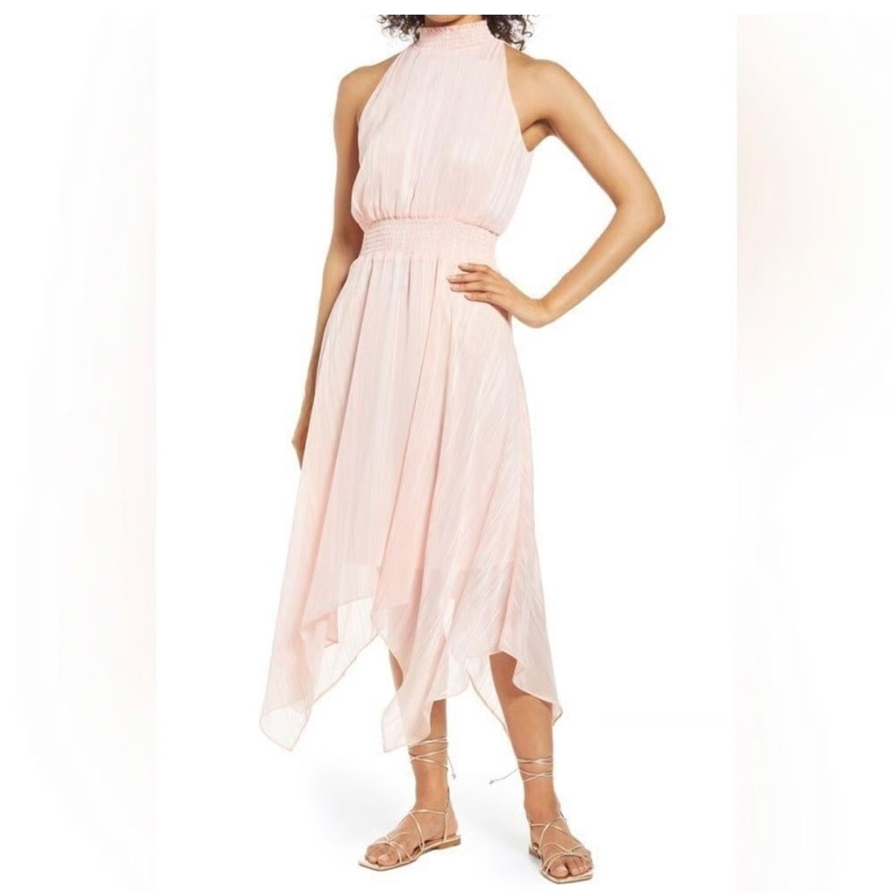 Sharagano Light Pink Blush Asymmetrical Hemline Dress Size 12 Dancecore Ballet